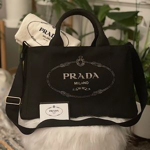 PRADA CANAPA Tote Black Pre-love